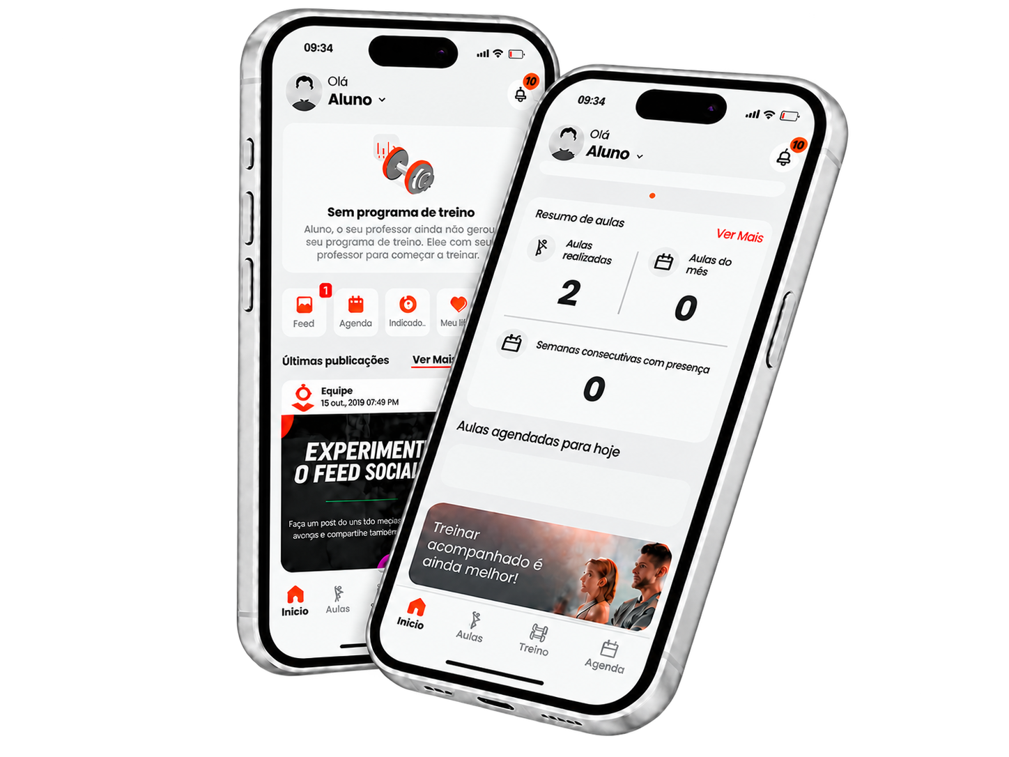 Prévia do app Treino usado pelos alunos da Top One
